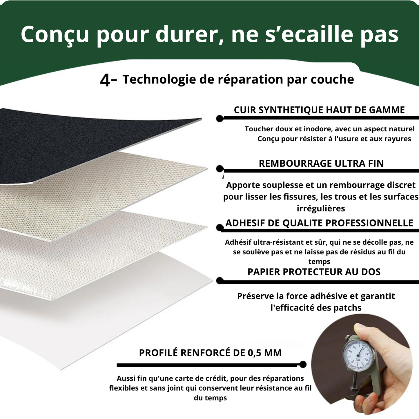 RepairCuir™ –Patch autocollant de réparation cuir